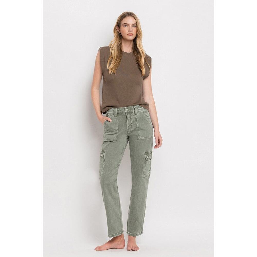 VERVET by Flying Monkey High Rise Cargo Straight Jeans - V3376AG - Size 24 - Picture 4 of 14